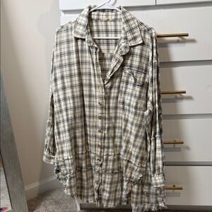 Plaid Button-Up Shirt